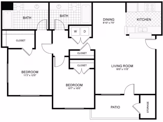 2x2 LG M-204 floor plan